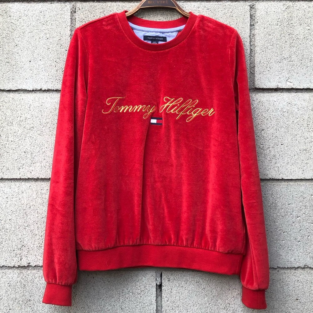 Tommy Hilfiger ret velour sweater